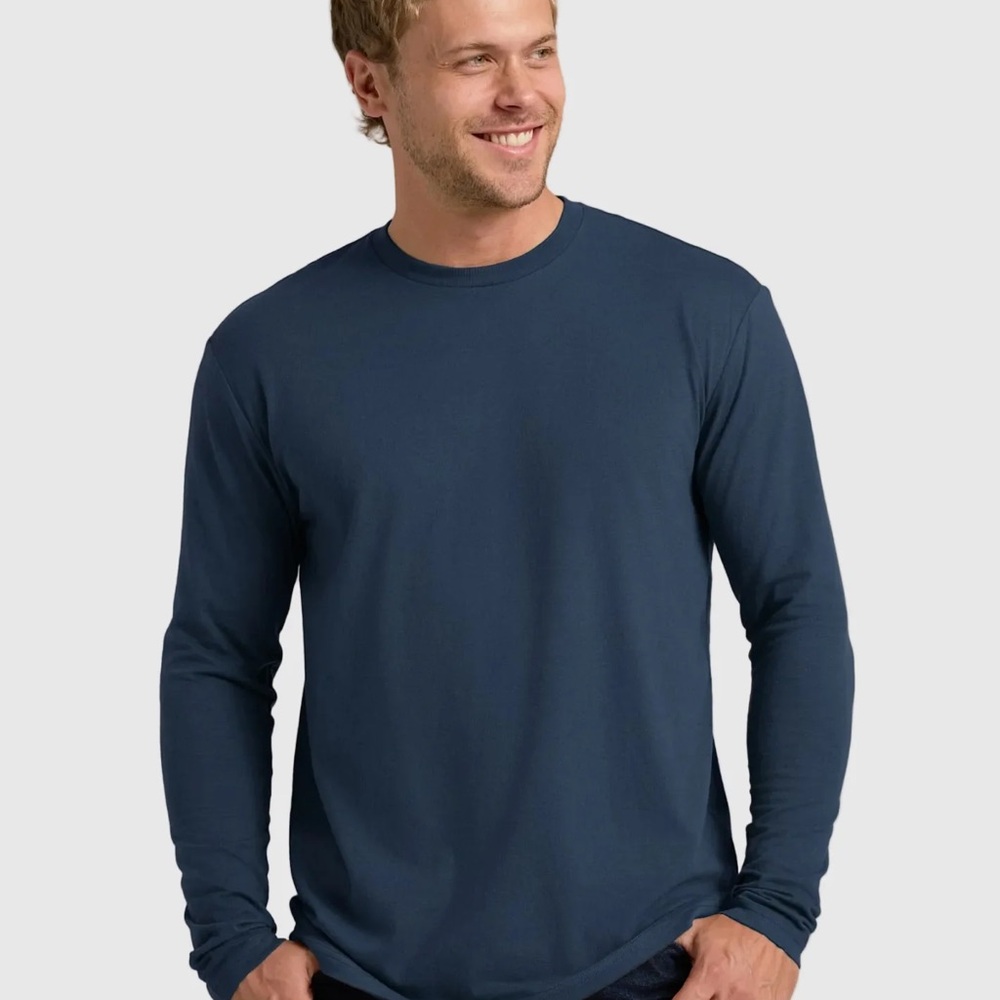Classic Navy Long Sleeve Tee for Men
